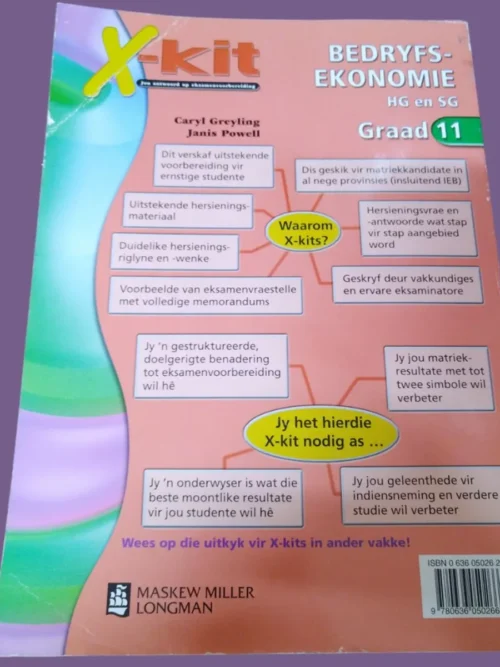 X-Kit Bedryfsekonomie HG En SG Graad 11 – Caryl Greyling, Janis Powell secondhand book