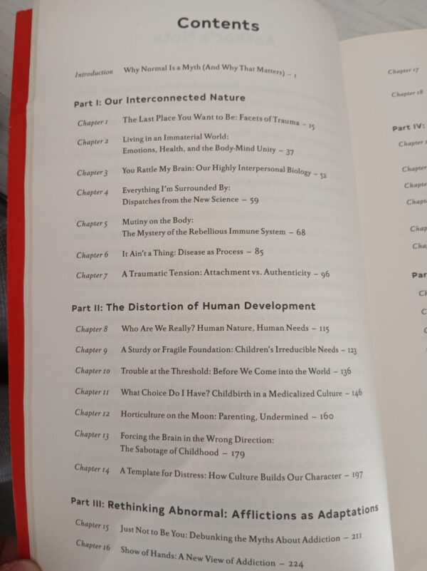 Contents page 2 The Myth Of Normal – Gabor Maté, Daniel Maté secondhand book