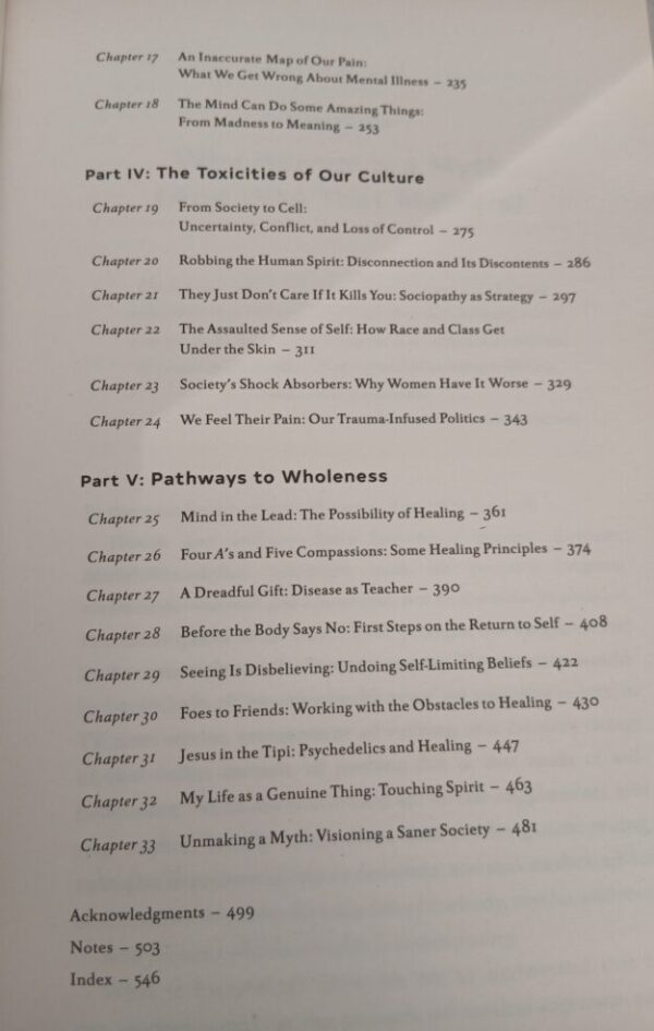Contents page 1 The Myth Of Normal – Gabor Maté, Daniel Maté secondhand book