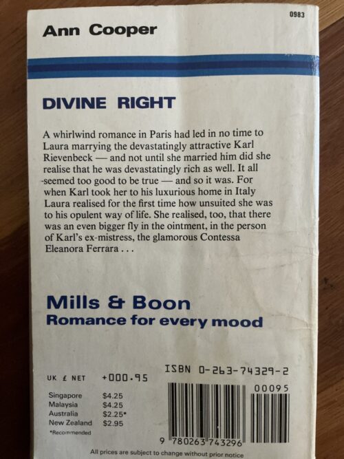 Divine Right – Ann Cooper secondhand book